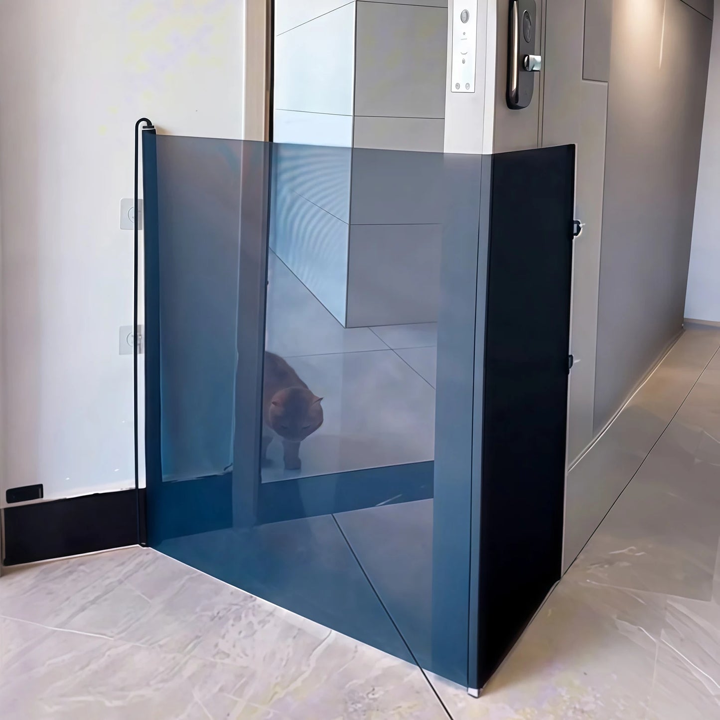 Automatic Retractable Cat Gate Particularly Convenient Training Tool Safety Enclosure Suitable for Puppy Pet Supplies