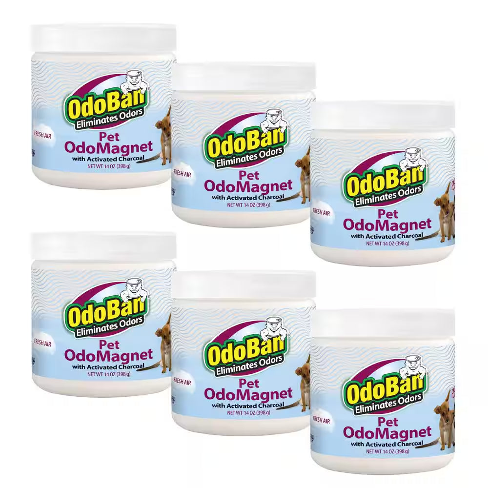 14 Oz. Odomagnet Odor Absorber with Activated Charcoal, Pet Odor Eliminator for Home, Bathroom, Fresh Air Scent (6-Pack)