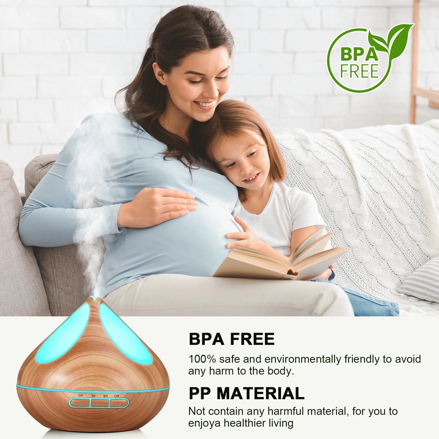 Transform Your Space with Our 500ml Essential Oil Diffuser & 8 Premium Essential Oils Set - Woodgrain Aromatherapy with Remote Control for Relaxation and Comfort