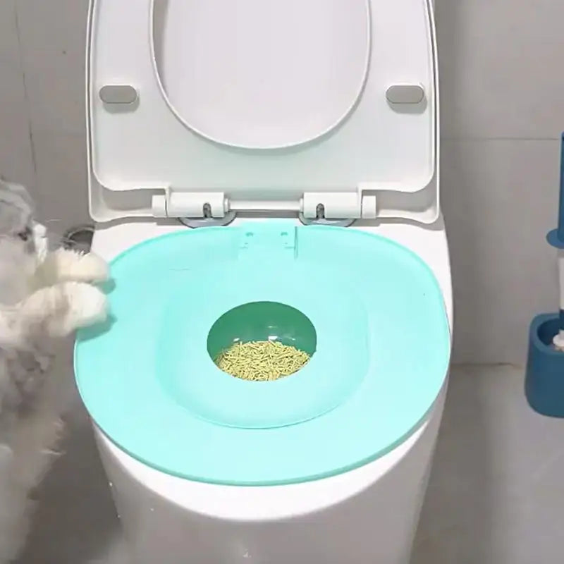 Cat Toilet Training Kit Reusable Rinal Seat Potty Litter Box Trainer Pet Potty Training Seat Pet Cleaning Supplies