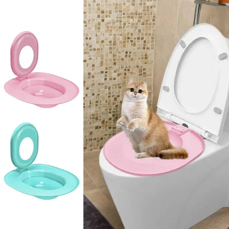 Cat Toilet Training Kit Reusable Rinal Seat Potty Litter Box Trainer Pet Potty Training Seat Pet Cleaning Supplies