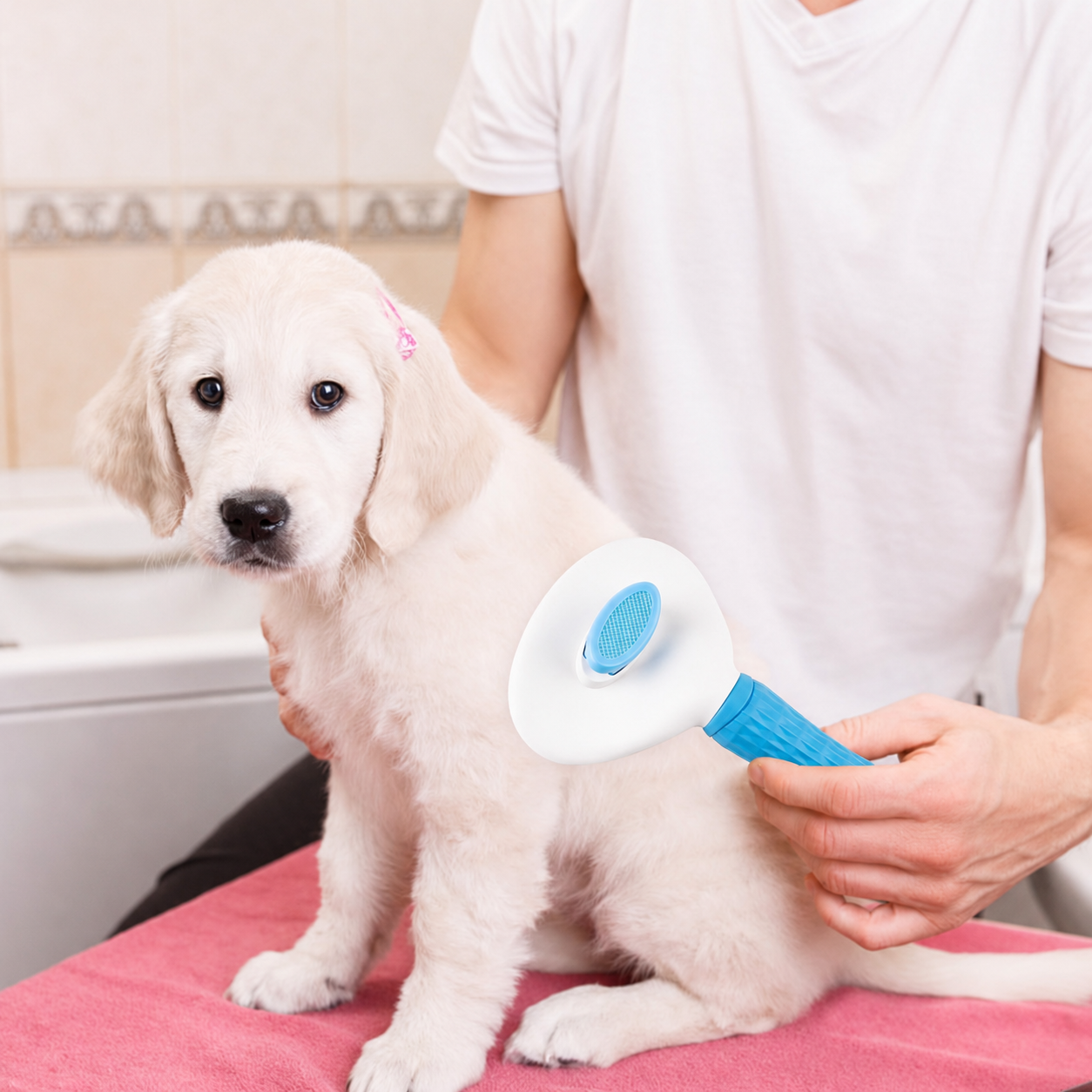 Self-Cleaning Slicker Brush — One-Click Fur Release for Dogs & Cats