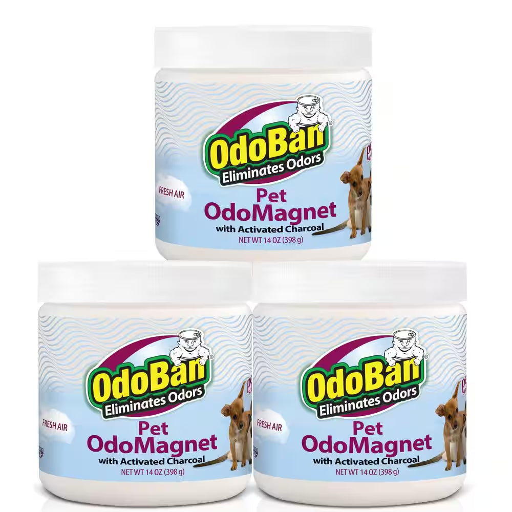 14 Oz. Odomagnet Odor Absorber with Activated Charcoal, Pet Odor Eliminator for Home, Bathroom, Fresh Air Scent (3-Pack)