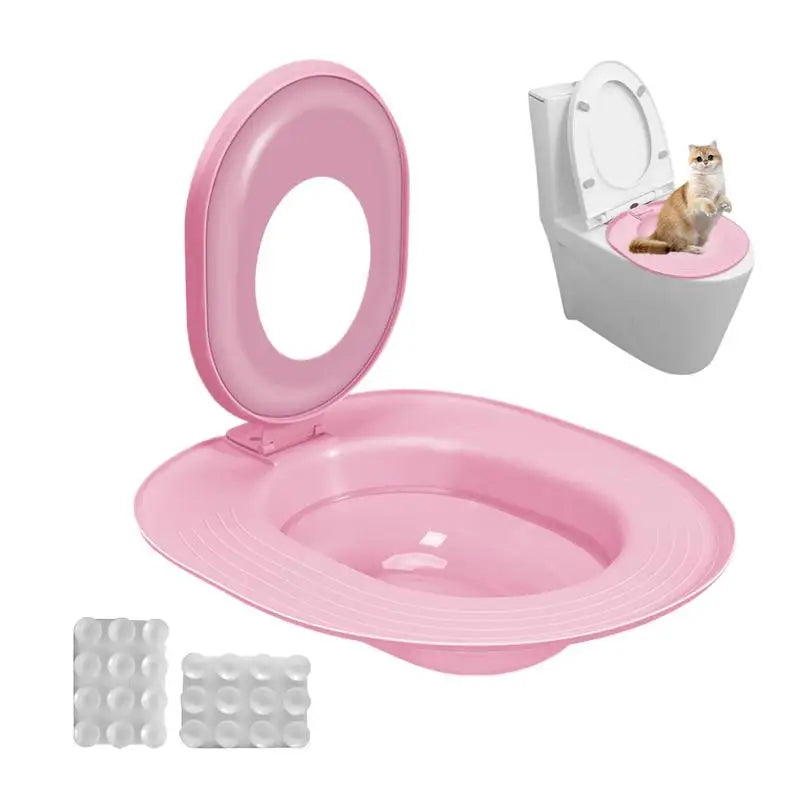 Cat Toilet Training Kit Reusable Rinal Seat Potty Litter Box Trainer Pet Potty Training Seat Pet Cleaning Supplies