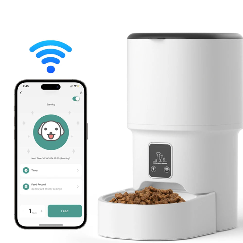 4L USB Smart Button WIFI APP Video Pet Feeder Automatic Cat Food Dispenser Bowl Dog Slow Food Feeder with Timed Camera Feeder