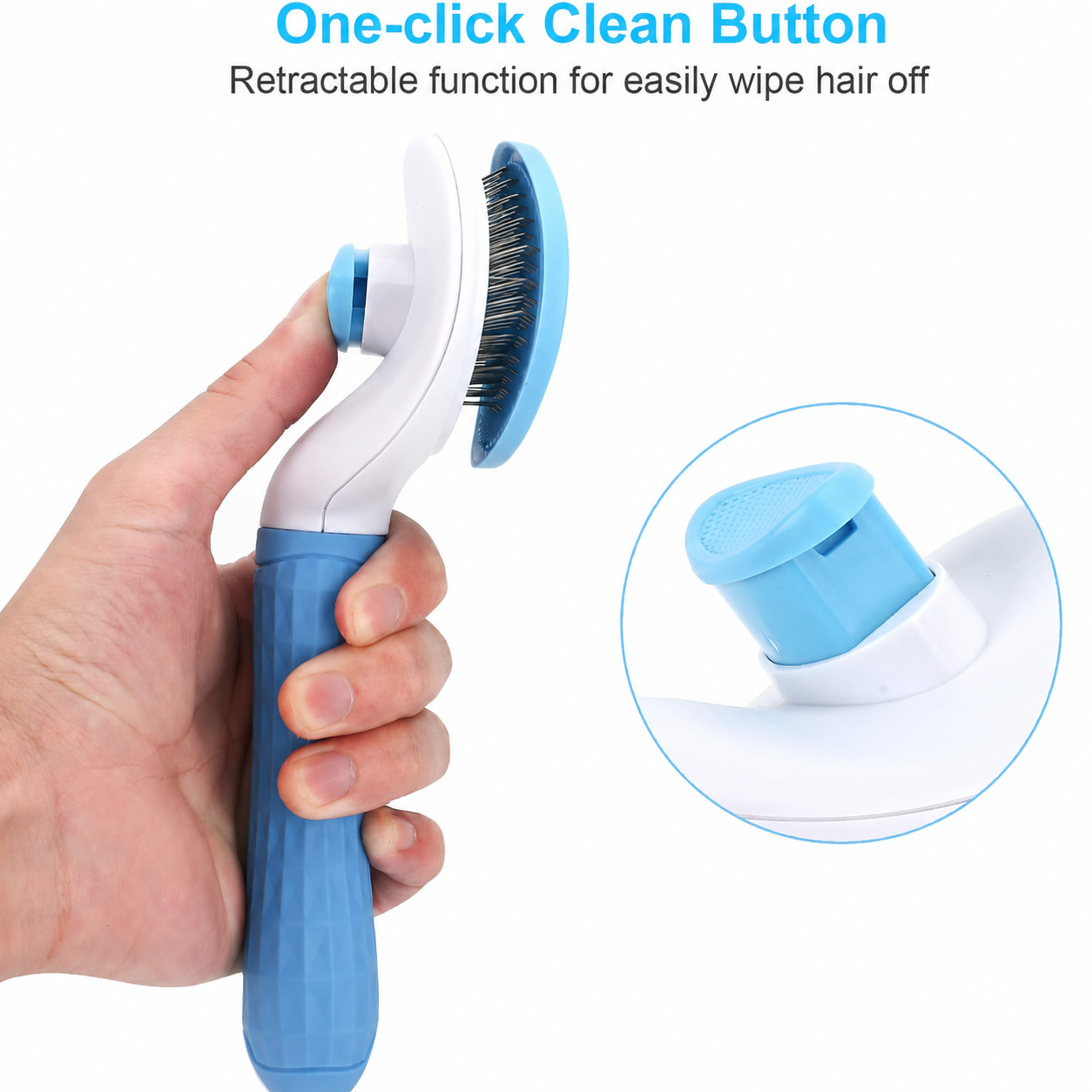 Self-Cleaning Slicker Brush — One-Click Fur Release for Dogs & Cats