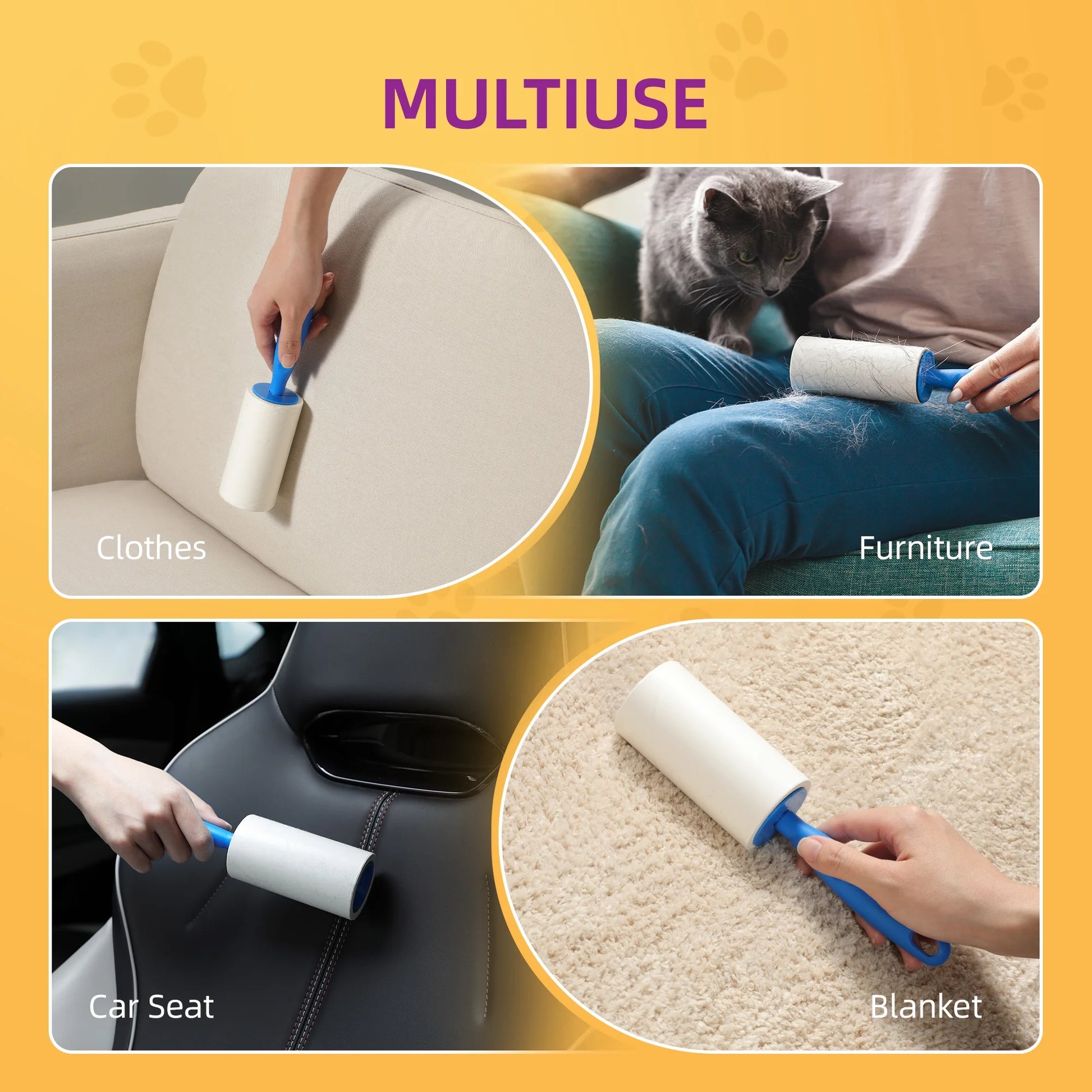 Lint Roller for Pet Hair, Extra Sticky Rollers for Clothes 6 Pack, 540 Sheets Total