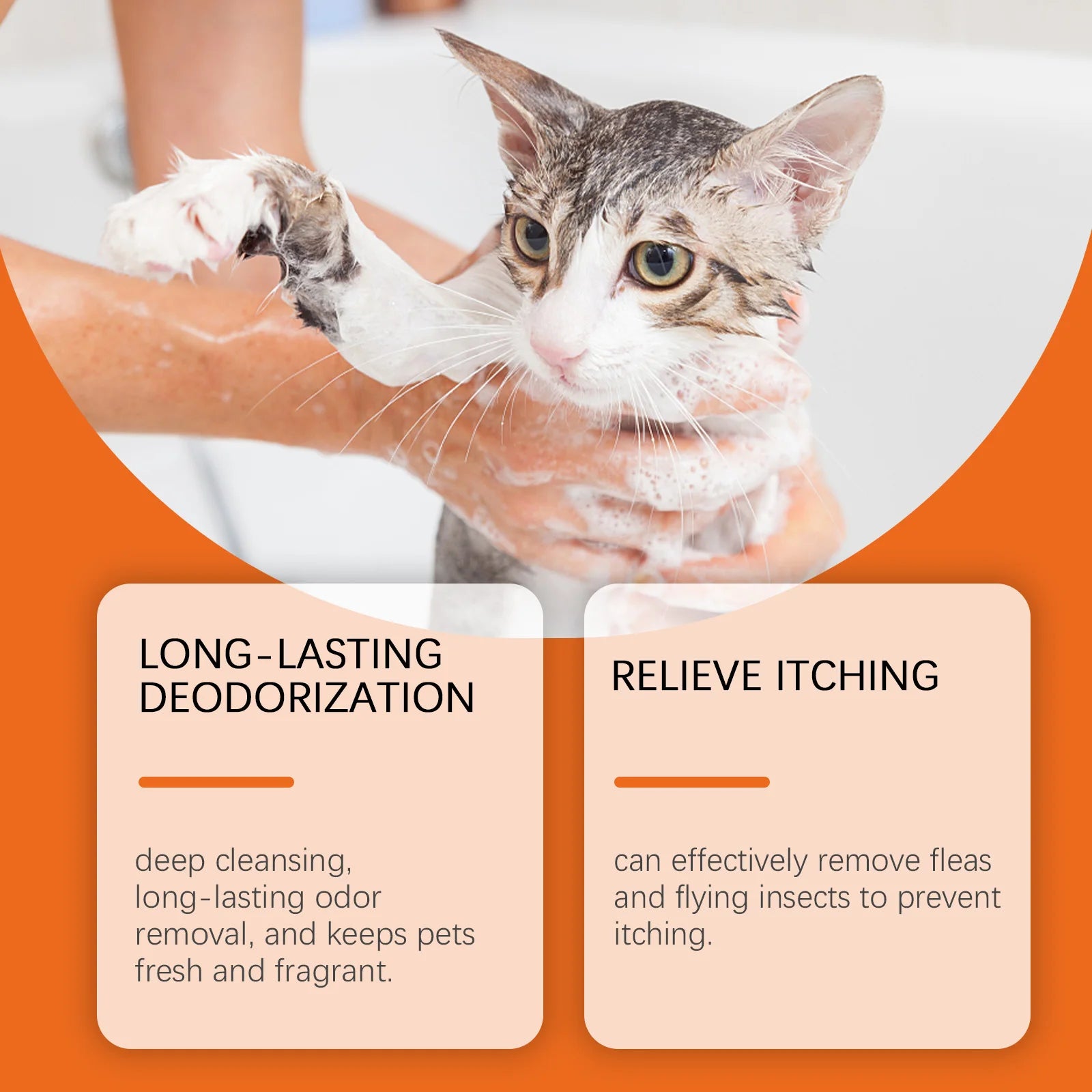 Pet Shampoo for Dogs & Cats Deep Cleansing Pet Skin Remove Odor Control Relieve Itching Keep Ph Balance Fluffy Soft Shower Gel