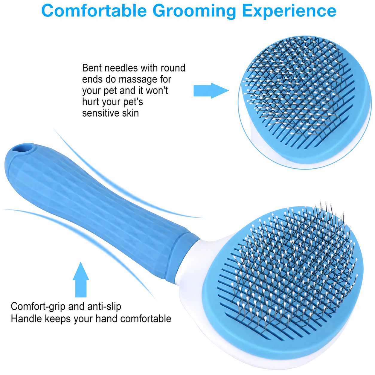 Self-Cleaning Slicker Brush — One-Click Fur Release for Dogs & Cats