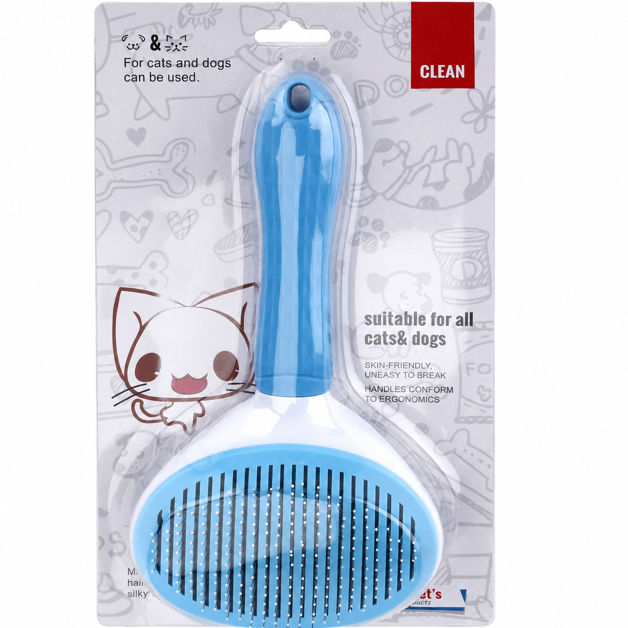 Self-Cleaning Slicker Brush — One-Click Fur Release for Dogs & Cats