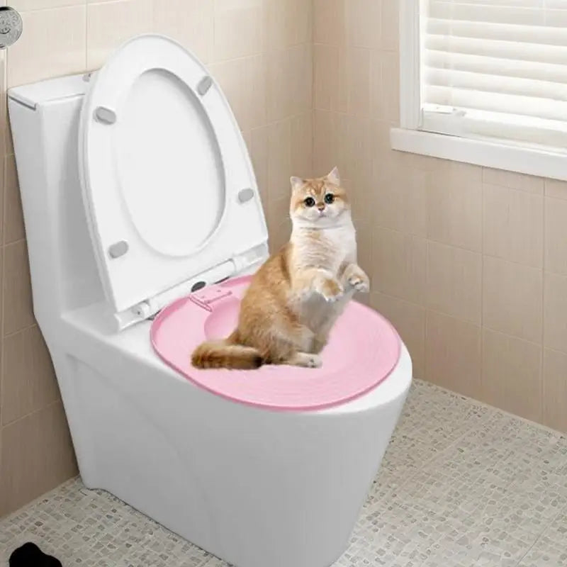 Cat Toilet Training Kit Reusable Rinal Seat Potty Litter Box Trainer Pet Potty Training Seat Pet Cleaning Supplies