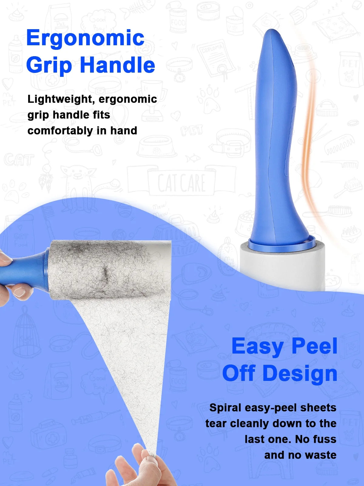 Lint Roller for Pet Hair, Extra Sticky Rollers for Clothes 6 Pack, 540 Sheets Total