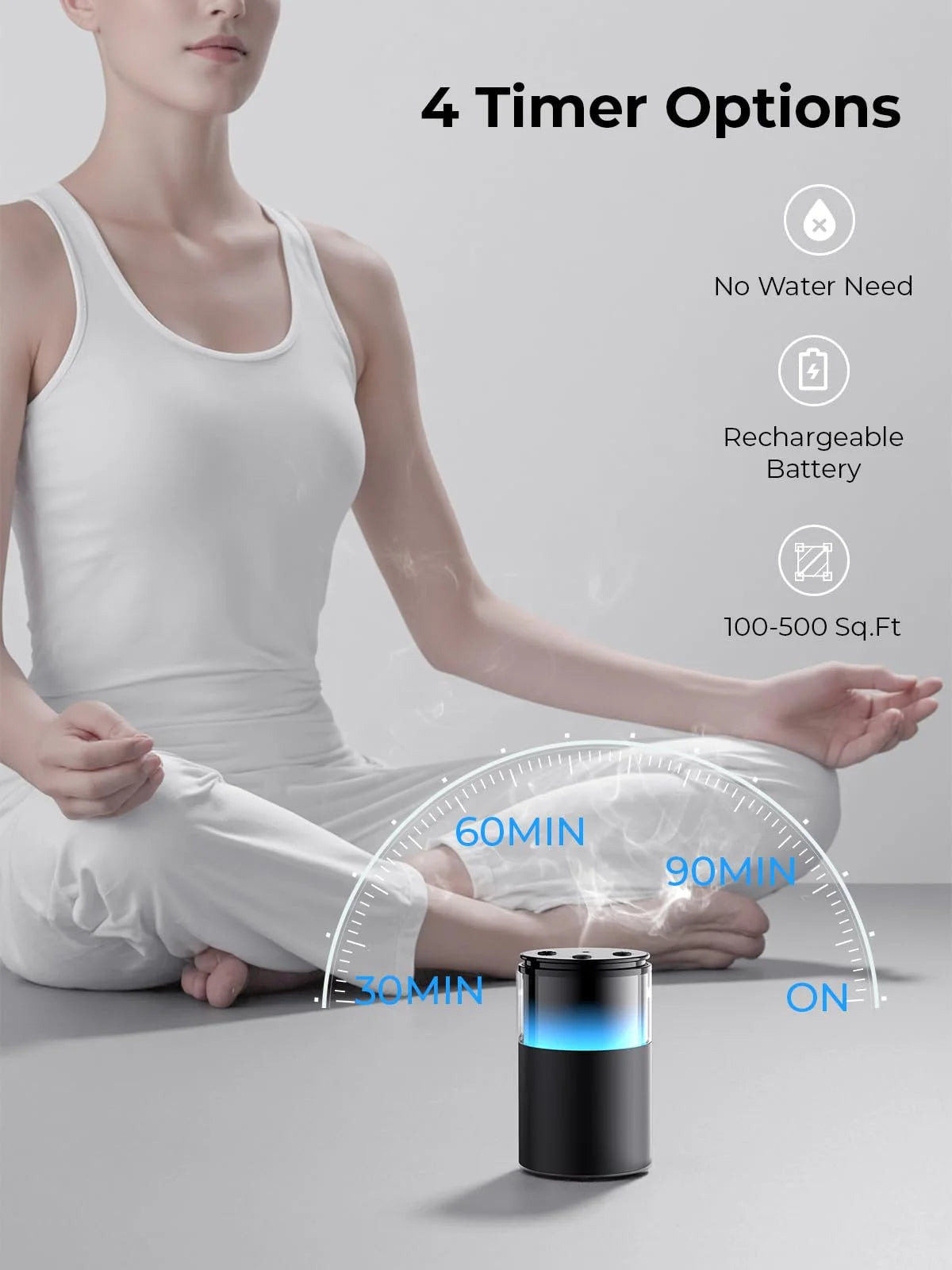 Rechargeable portable AeroScent waterless scent diffuser