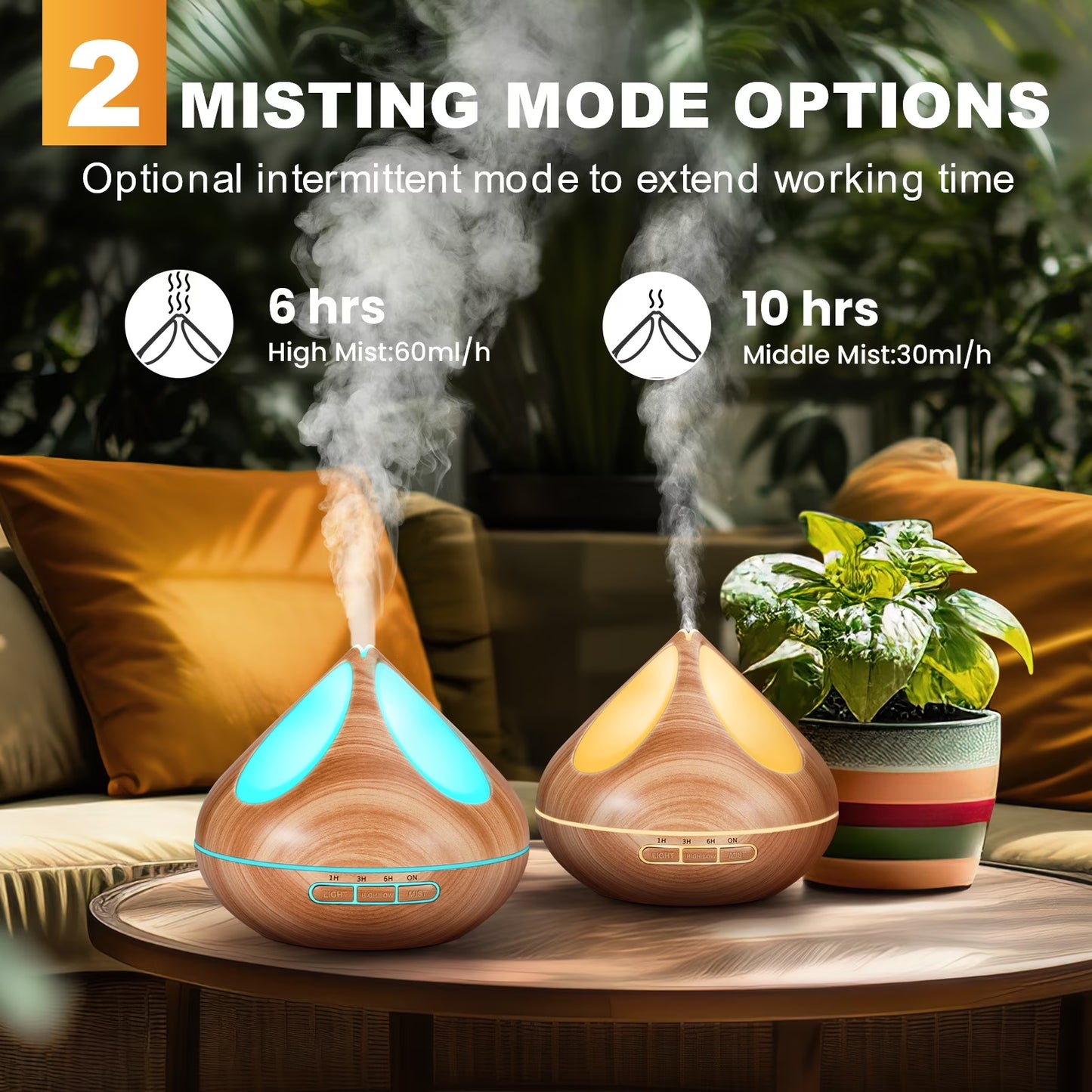 Transform Your Space with Our 500ml Essential Oil Diffuser & 8 Premium Essential Oils Set - Woodgrain Aromatherapy with Remote Control for Relaxation and Comfort