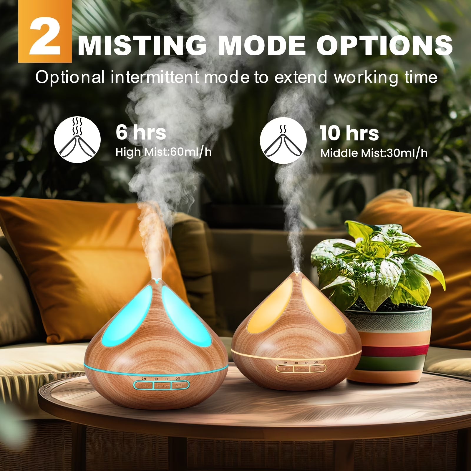 Transform Your Space with Our 500ml Essential Oil Diffuser & 8 Premium Essential Oils Set - Woodgrain Aromatherapy with Remote Control for Relaxation and Comfort