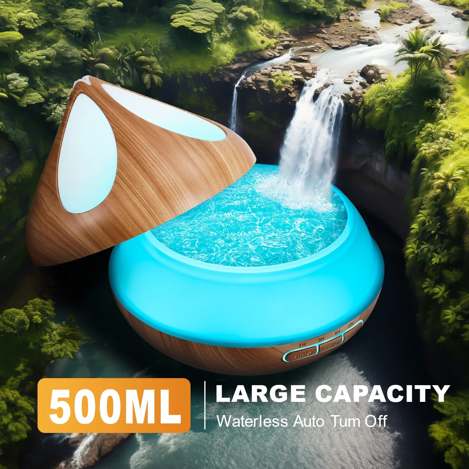 Transform Your Space with Our 500ml Essential Oil Diffuser & 8 Premium Essential Oils Set - Woodgrain Aromatherapy with Remote Control for Relaxation and Comfort