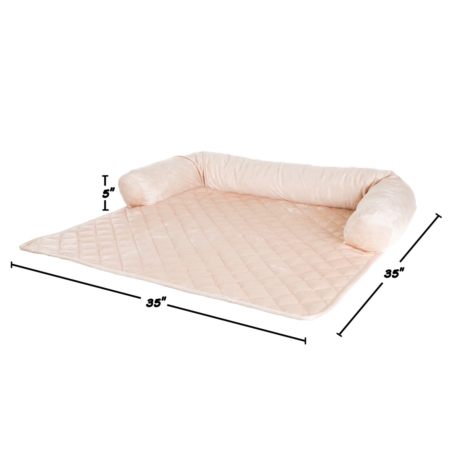 35X35 Couch Cover for Dogs with Memory Foam Bolster (Beige)
