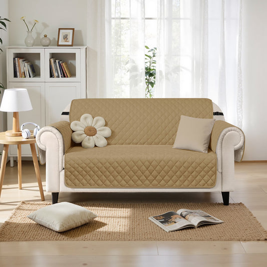 Reversible Sofa Cover for Pets, Non-Slip Couch Slipcover for Dogs & Cats, Washable Furniture Protector, Fits Most Couches (Oversize Sofa, Taupe)
