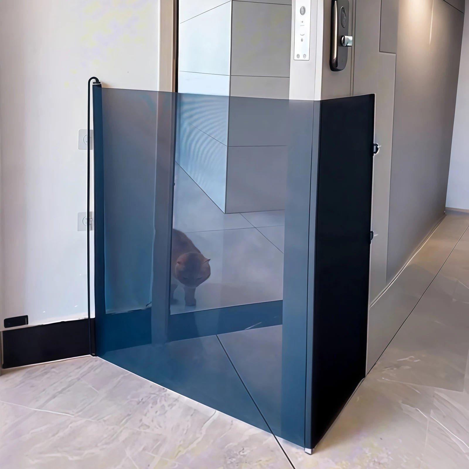 Automatic Retractable Cat Gate Particularly Convenient Training Tool Safety Enclosure Suitable for Puppy Pet Supplies