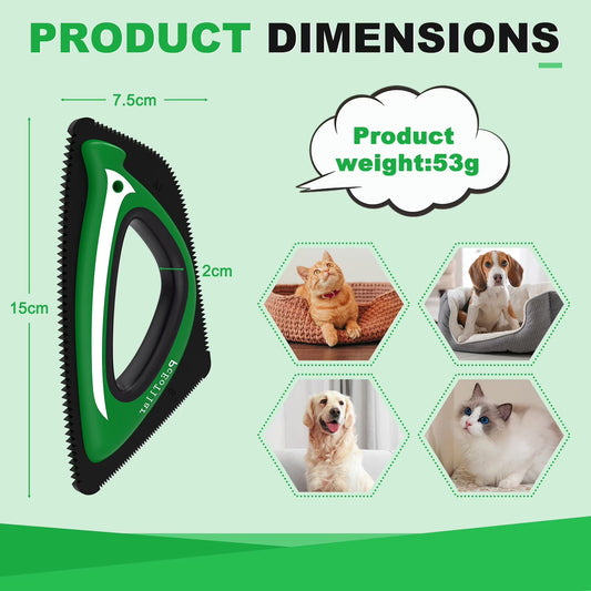 Pet Hair Remover, Reusable Dog and Cat Hair Remover Brush for Furniture,Car,Carpet - Green